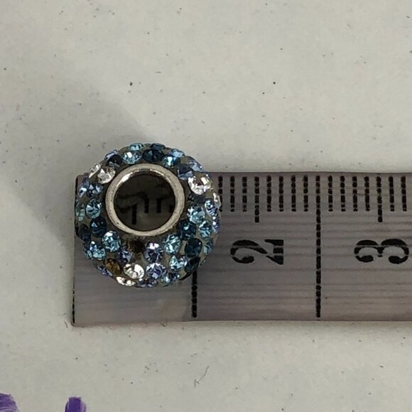 Charm multi-toned blue zirconia gemstone spherical charm *flawed* - Picture 14 of 16